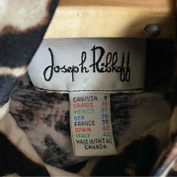 JOSEPH RIBKOFF Stretch Zip Around Animal Print Sheath Dress Size 8 Classy Sleek - Picture 3 of 7